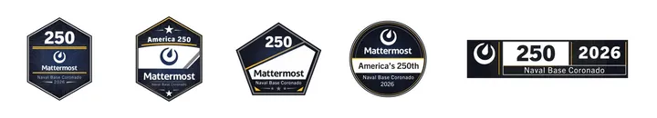 Five Mattermost Naval Base Coronado sticker designs