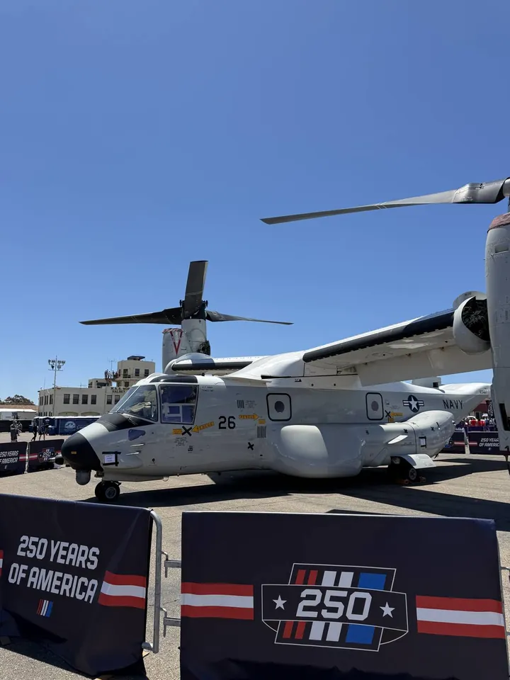 Tiltrotor aircraft on display