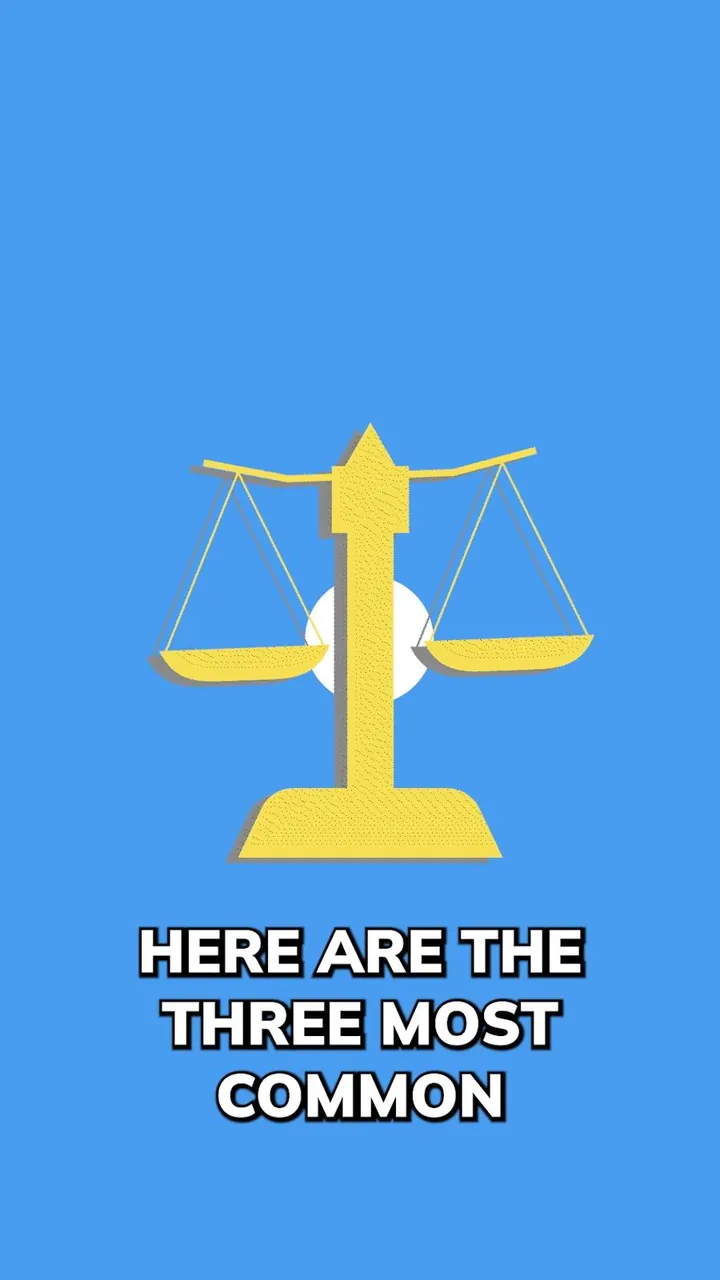 Poster frame for a business insurance short: an illustrated scale of justice on blue